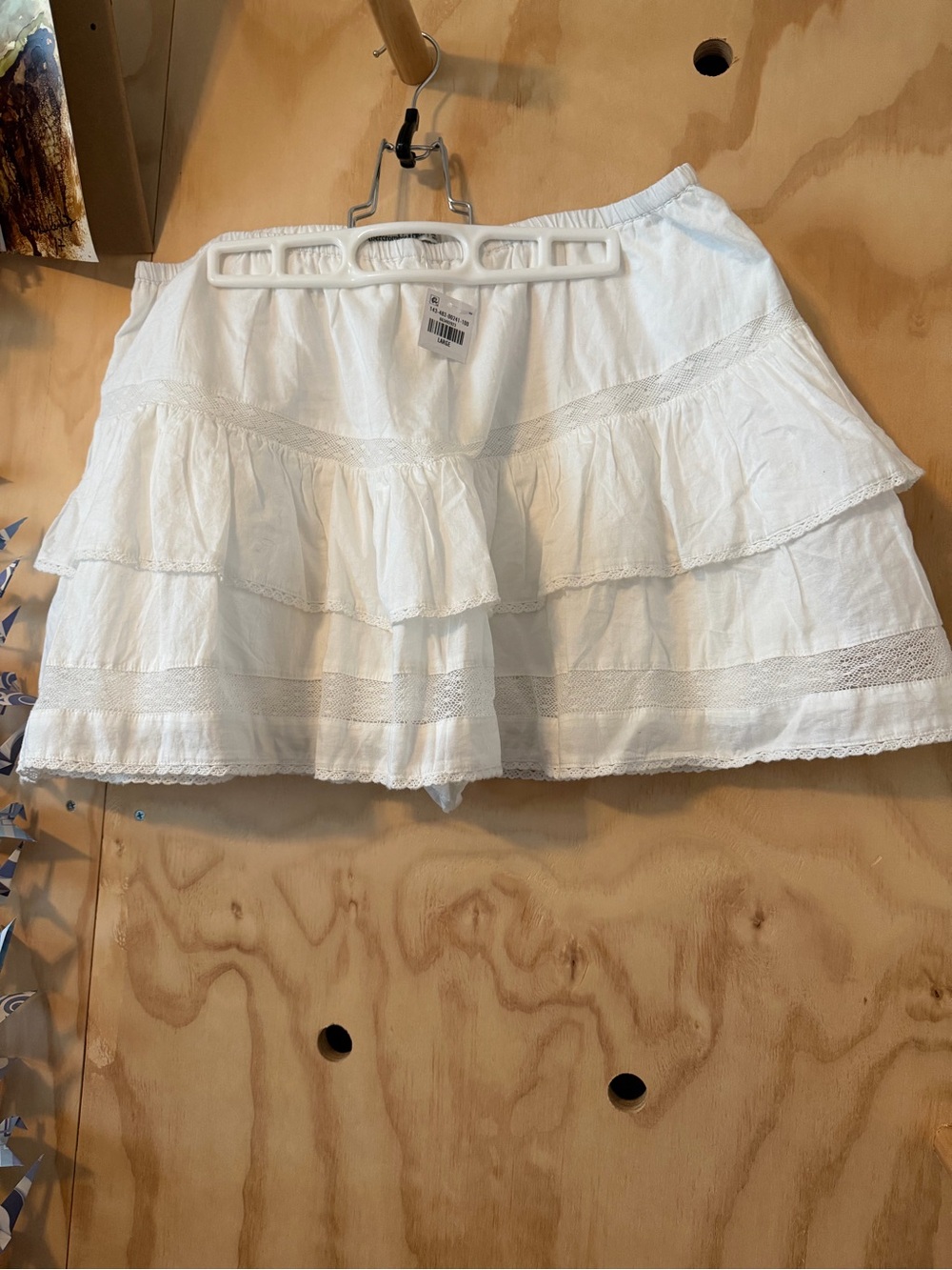 NWT Abercrombie White High Rise Drop Waist Mini Skort